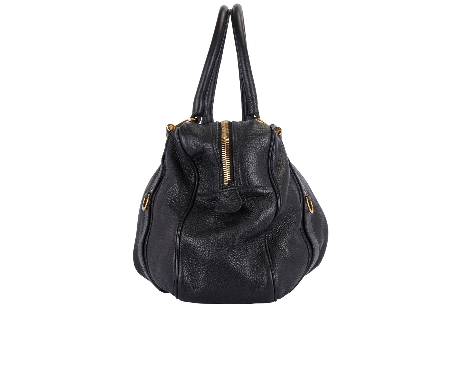 Burberry Bowling Bag, &pound;180, Handbags, Black, Leather, Bottom view